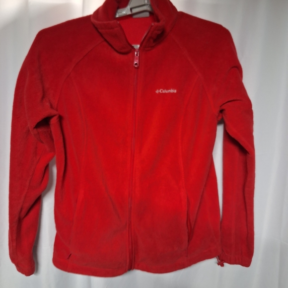 Columbia Womans Red Fleece Jacket - Picture 1 of 8